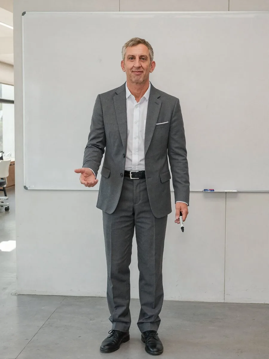 Nick Hall presenting at a whiteboard